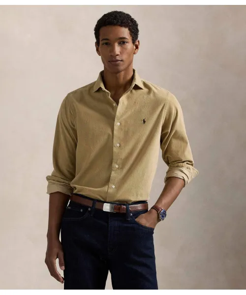 

Вельветовая рубашка Slim fit Polo Ralph Lauren, бежевый