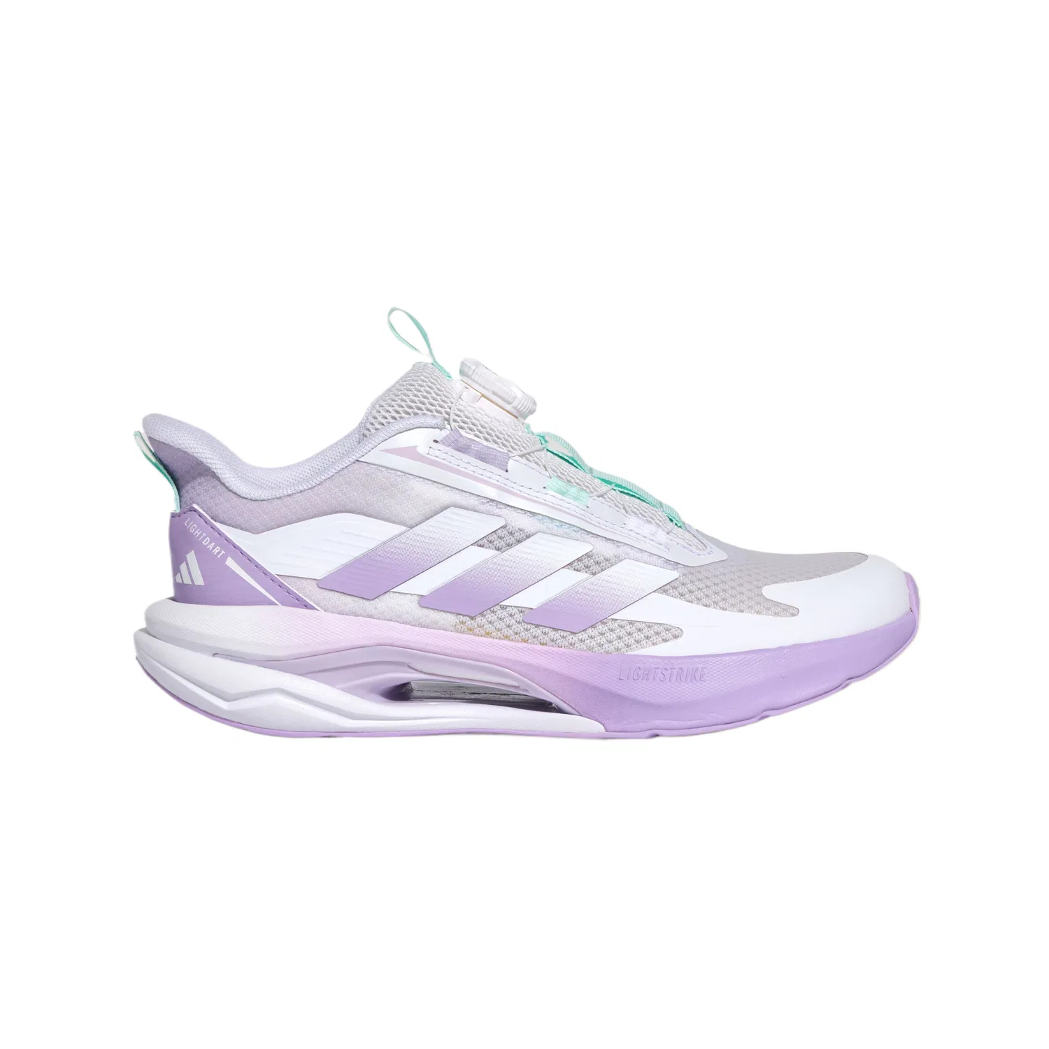 Кроссовки детские из искусственной кожи и текстиля Low top Adidas, White/Pink Apple Purple/Light Purple — фото 3
