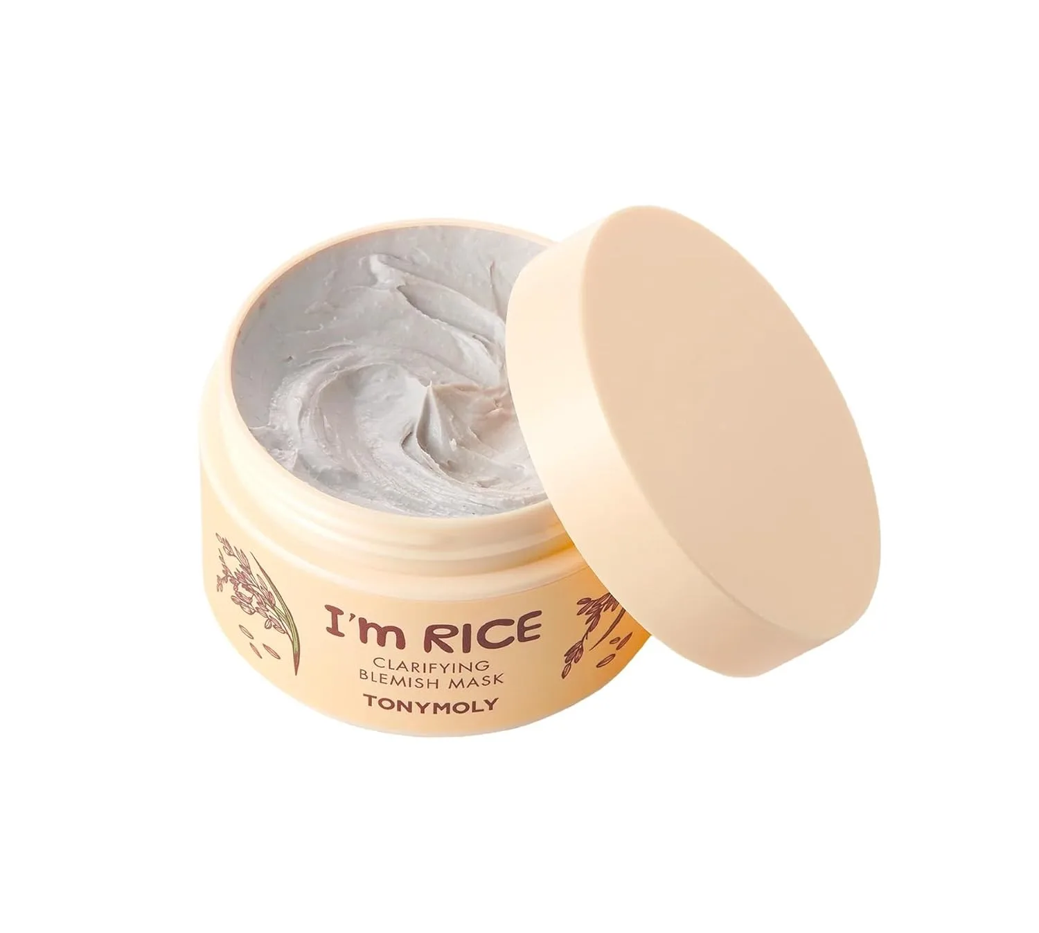 TONYMOLY I'm Real Sheet Mask, набор из 10 масок I'm Rice Clarifying Blemish Clay Mask, детокс-маска для лица, уменьшает покраснения и успокаивает кожу, каолин и ферментированный рис, 100 мл, Green — фото 4