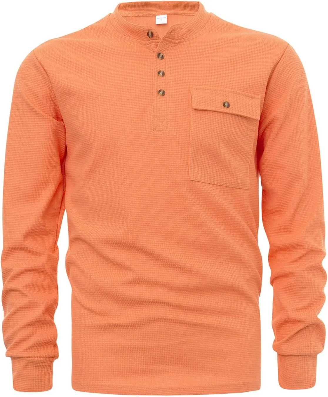 

Мужская футболка Henley с длинным рукавом и карманом evzosrz