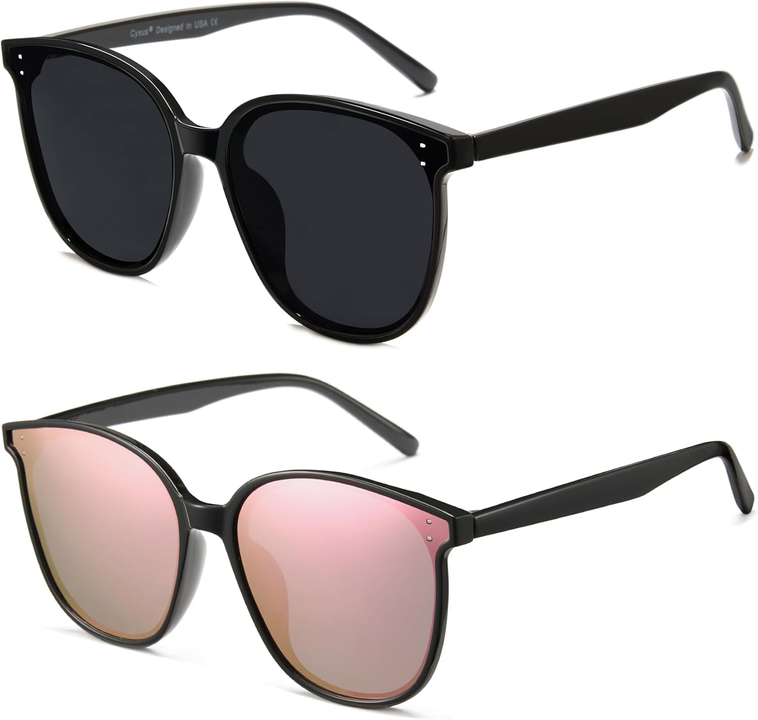 

Солнцезащитные очки Cyxus Oversized Cat Eye для женщин, поляризованные линзы, защита от УФ-излучения, для пляжа, музыкальных фестивалей, шопинга, 1902, 13-oversized Cat Eye Sunglasses-black+pink