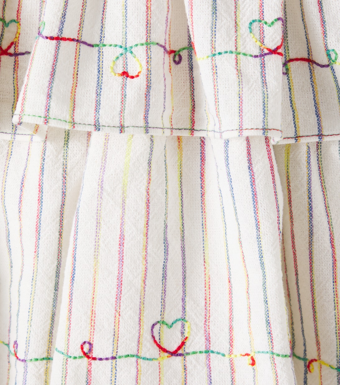 Платье из хлопка в полоску с присборенными деталями Rhiannon Zimmermann Kids, Rainbow Stripe — фото 3