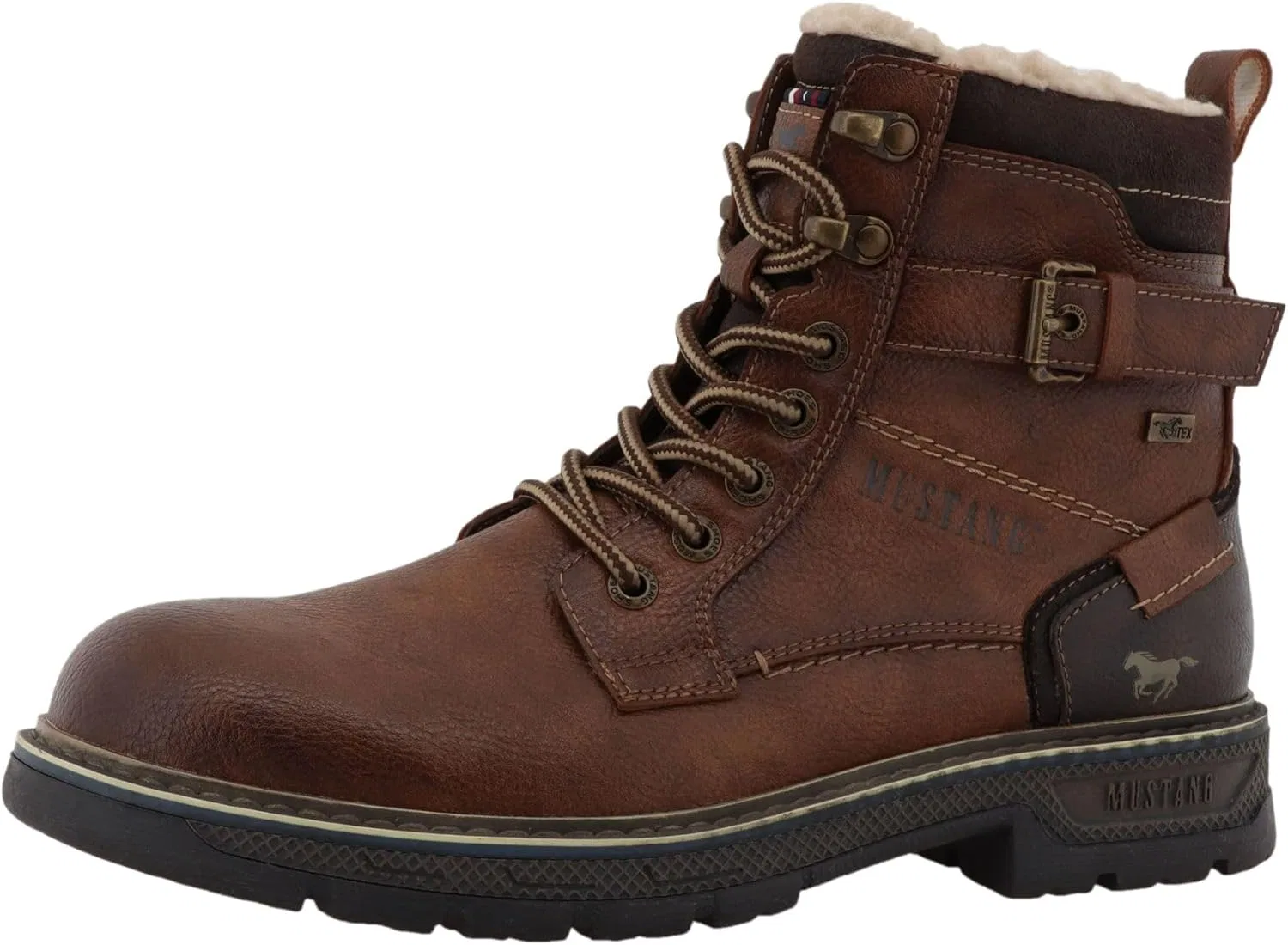 Мужские теплые ботильоны MUSTANG с декоративной пряжкой 15M0161005, Brown