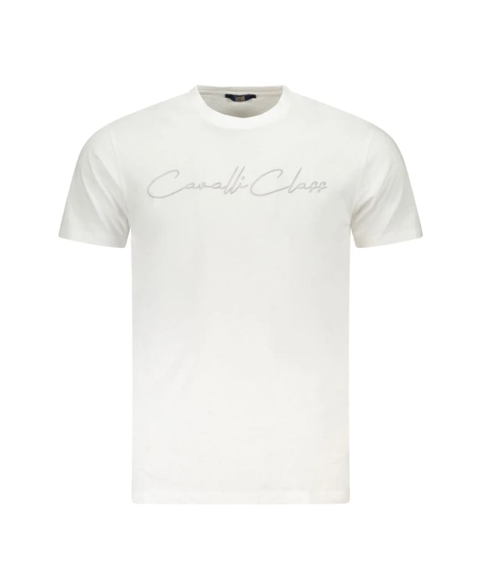 

Белая хлопковая мужская футболка Cavalli Class, белый