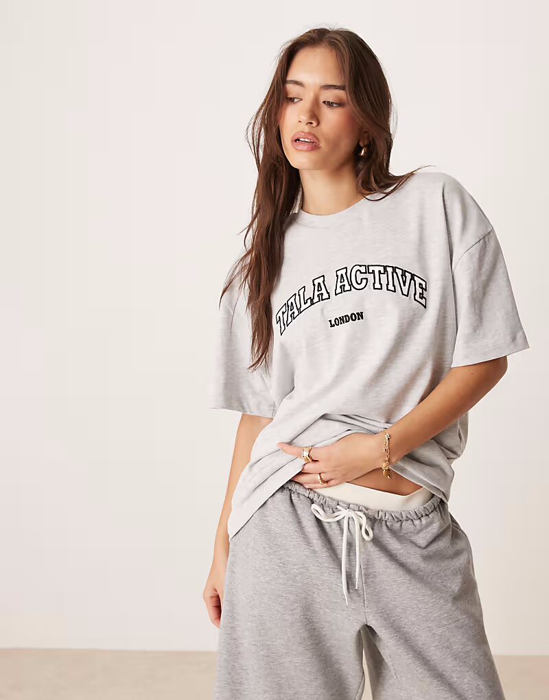 

Футболка с аппликацией Active серого цвета Tala
