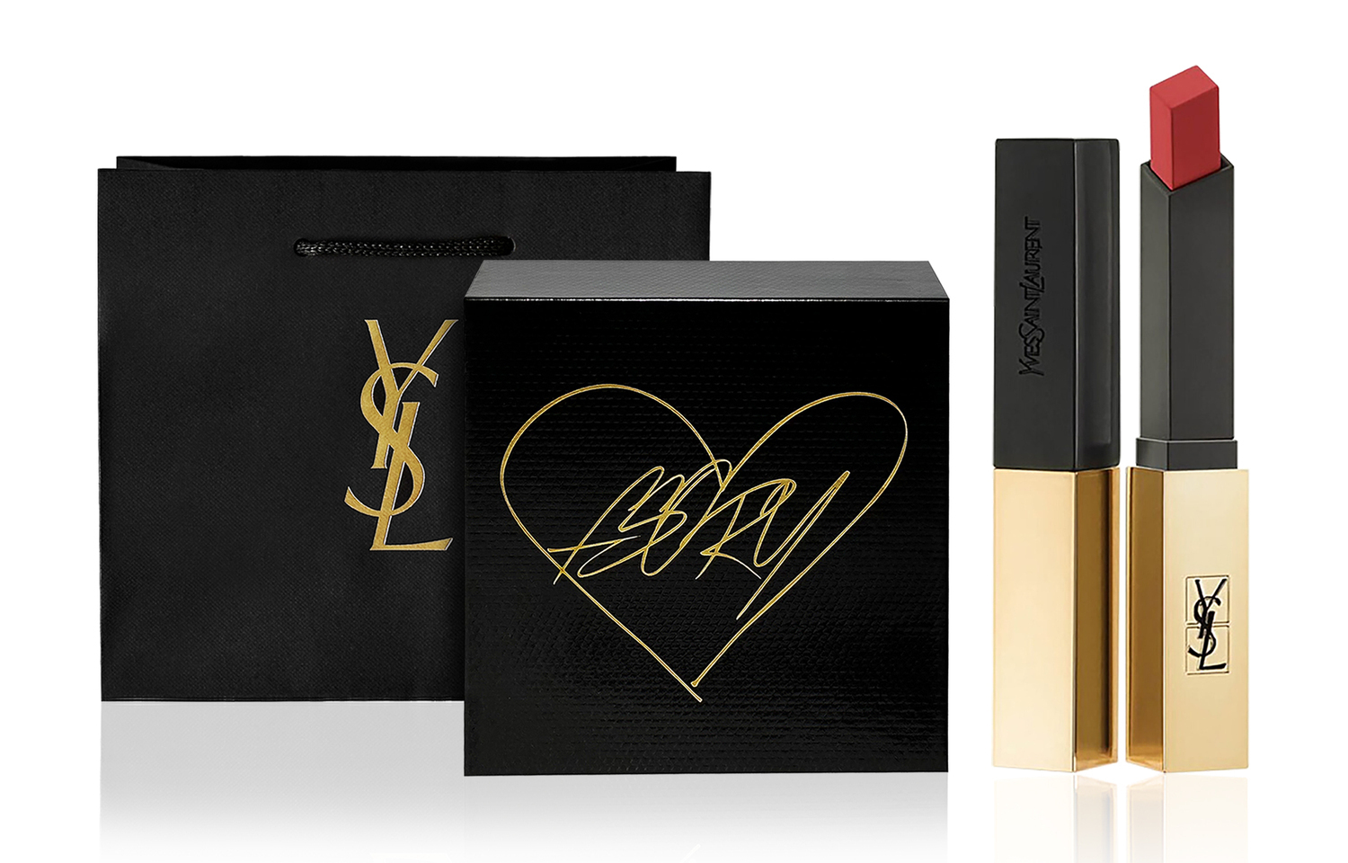 Губная помада Yves Saint Laurent Rouge Pur Couture The Slim № 1966 винтажный красно-коричневый, 2,2 г в подарочной упаковке — фото 3