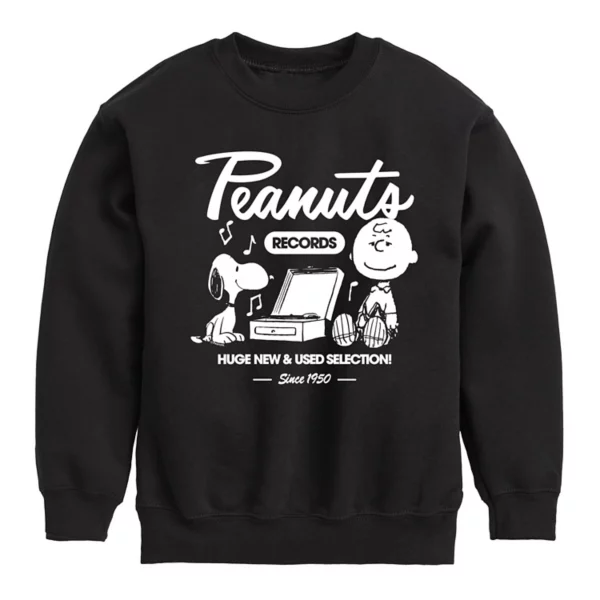 

Флисовая толстовка Peanuts Records Snoopy & Charlie Brown для мальчиков 8-20 лет Licensed Character, черный