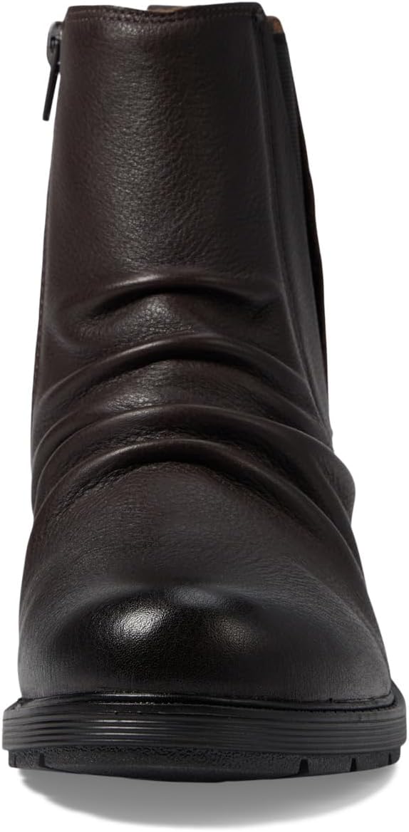 Ботинки женские Clarks Hearth Rose кожаные со сборкой, темно-коричневый — фото 2