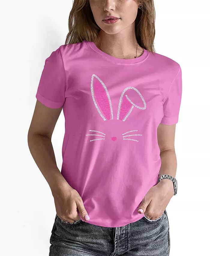 

Женская футболка с коротким рукавом и надписью Word Art Bunny Ears LA Pop Art, розовый