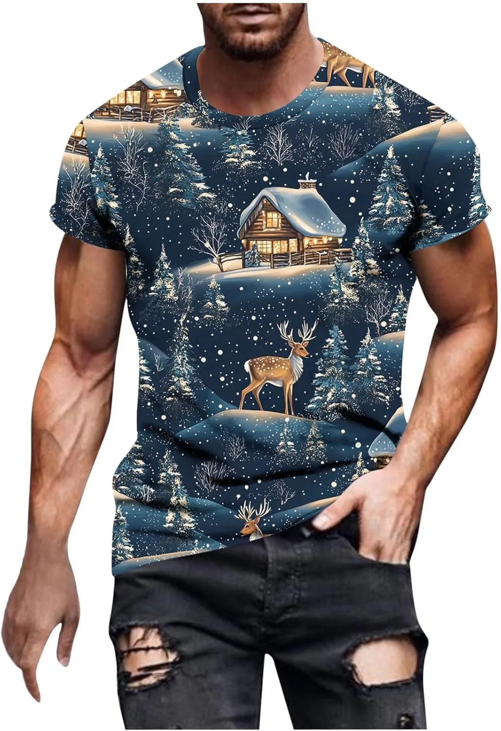 

Мужская футболка с принтом Funny Christmas Zeiyignr