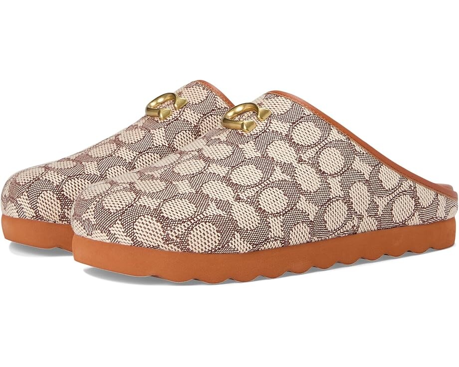 Шлепанцы COACH Hadley Slipper, цвет Cocoa/Burnished Amber