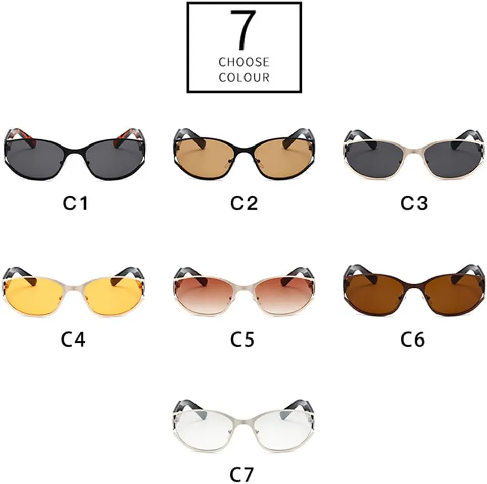 

Солнцезащитные очки UV400 с овальной градиентной металлической оправой для женщин и мужчин, для бега и занятий спортом на открытом воздухе UYPTK, Silver Light Gray