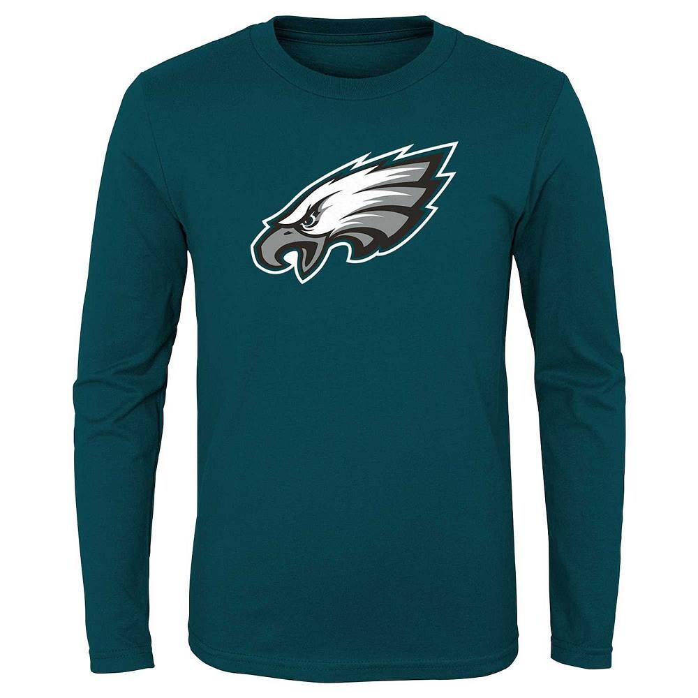 

Молодежная футболка с длинными рукавами и логотипом Midnight Green Philadelphia Eagles Primary Outerstuff, цвет Eag Green