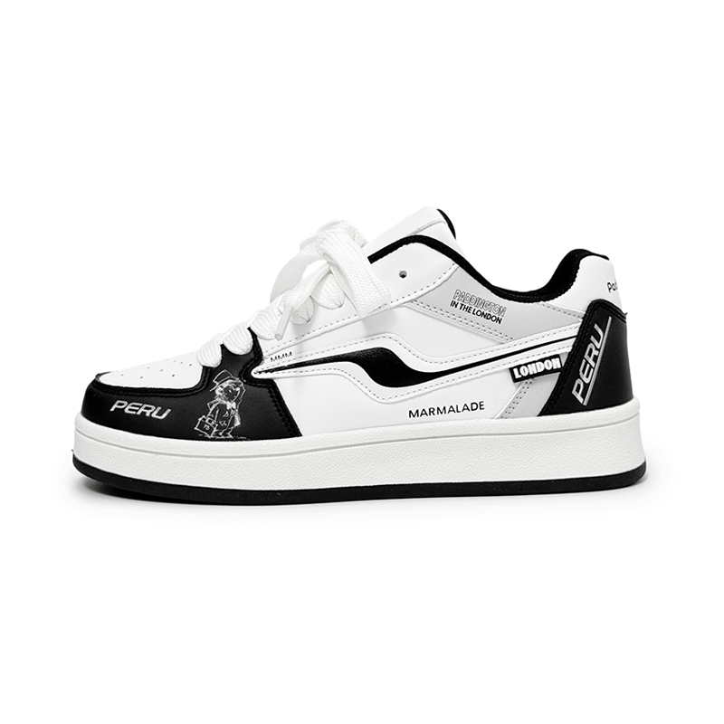 

KYMOOU Антискользящие износостойкие низкие скейтерские кроссовки унисекс бело-черные, цвет White Black