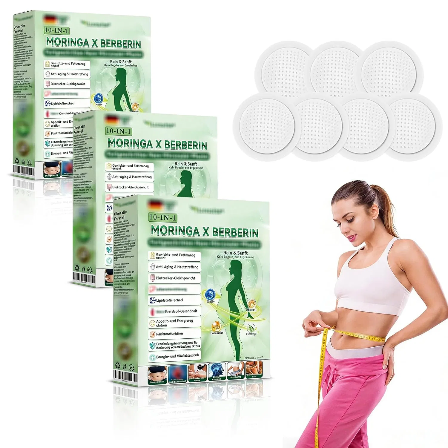 Нано-микроигольные пластыри Moringa NAD+ 10-в-1, 3 упаковки Cpkonuuip