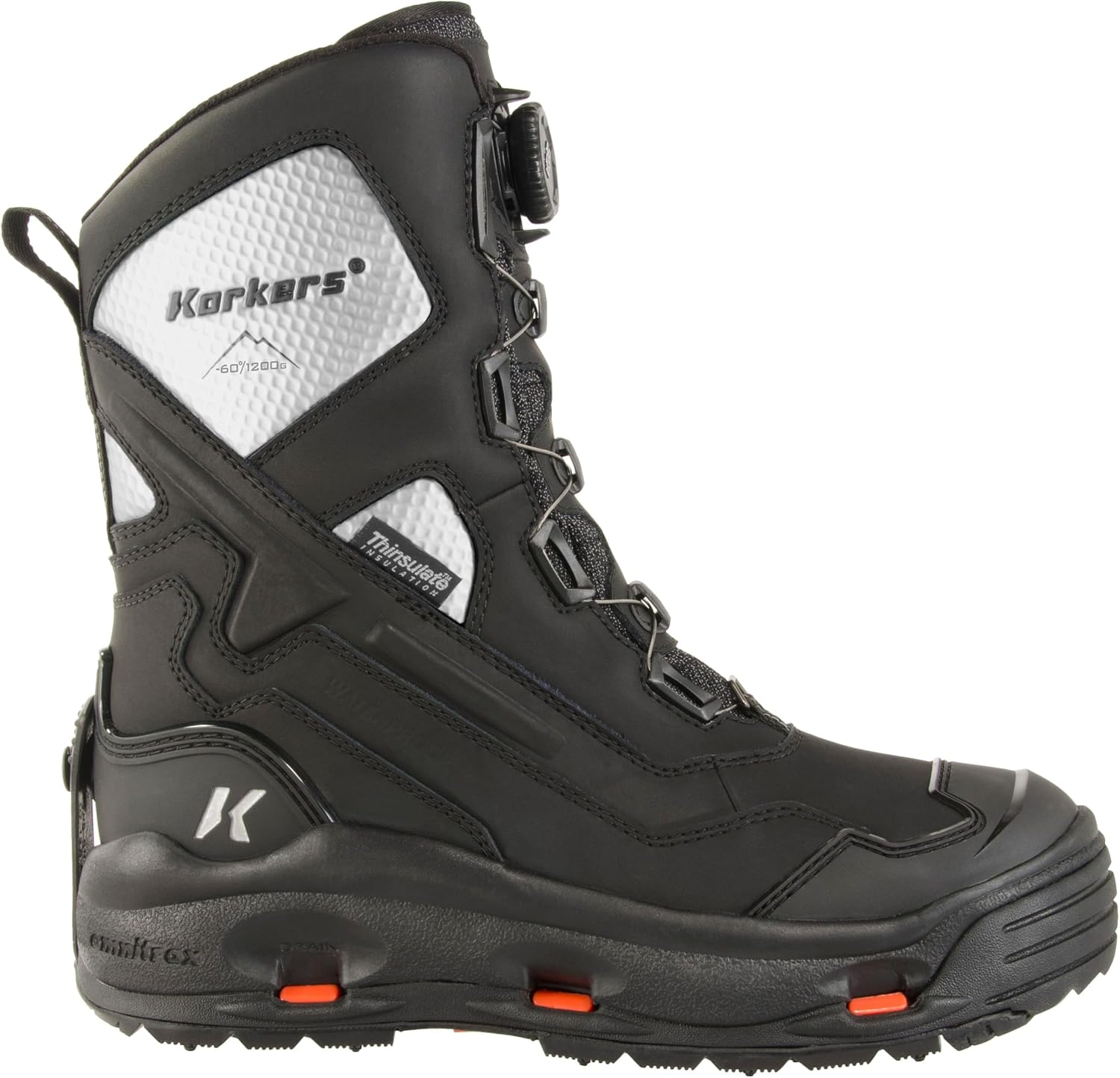 Мужские ботинки Korkers Polar Vortex с подошвой Snowtrac 1200 W, черный — фото 4