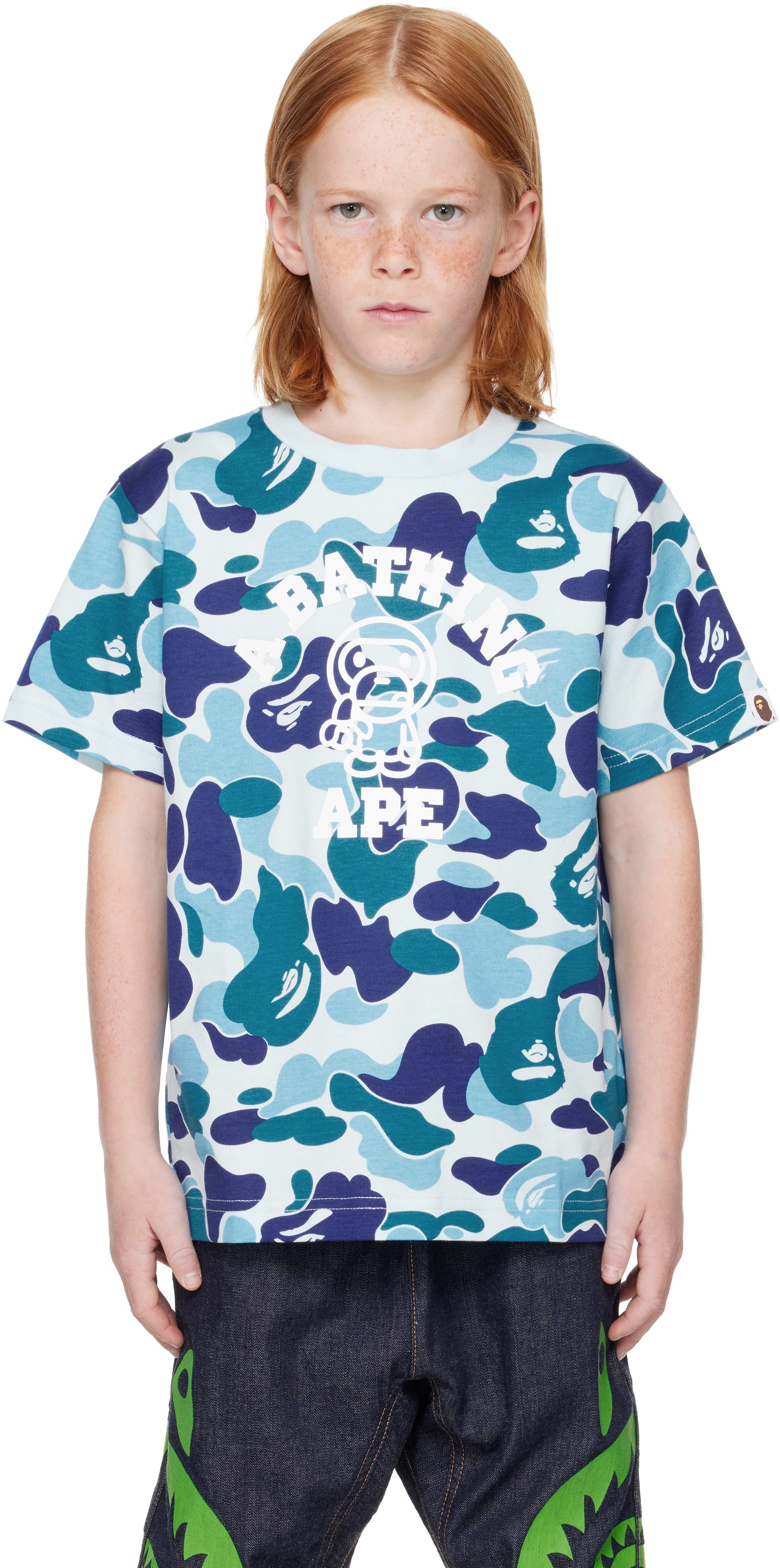 

Футболка ABC Camo Baby Milo College для детей BAPE, синий
