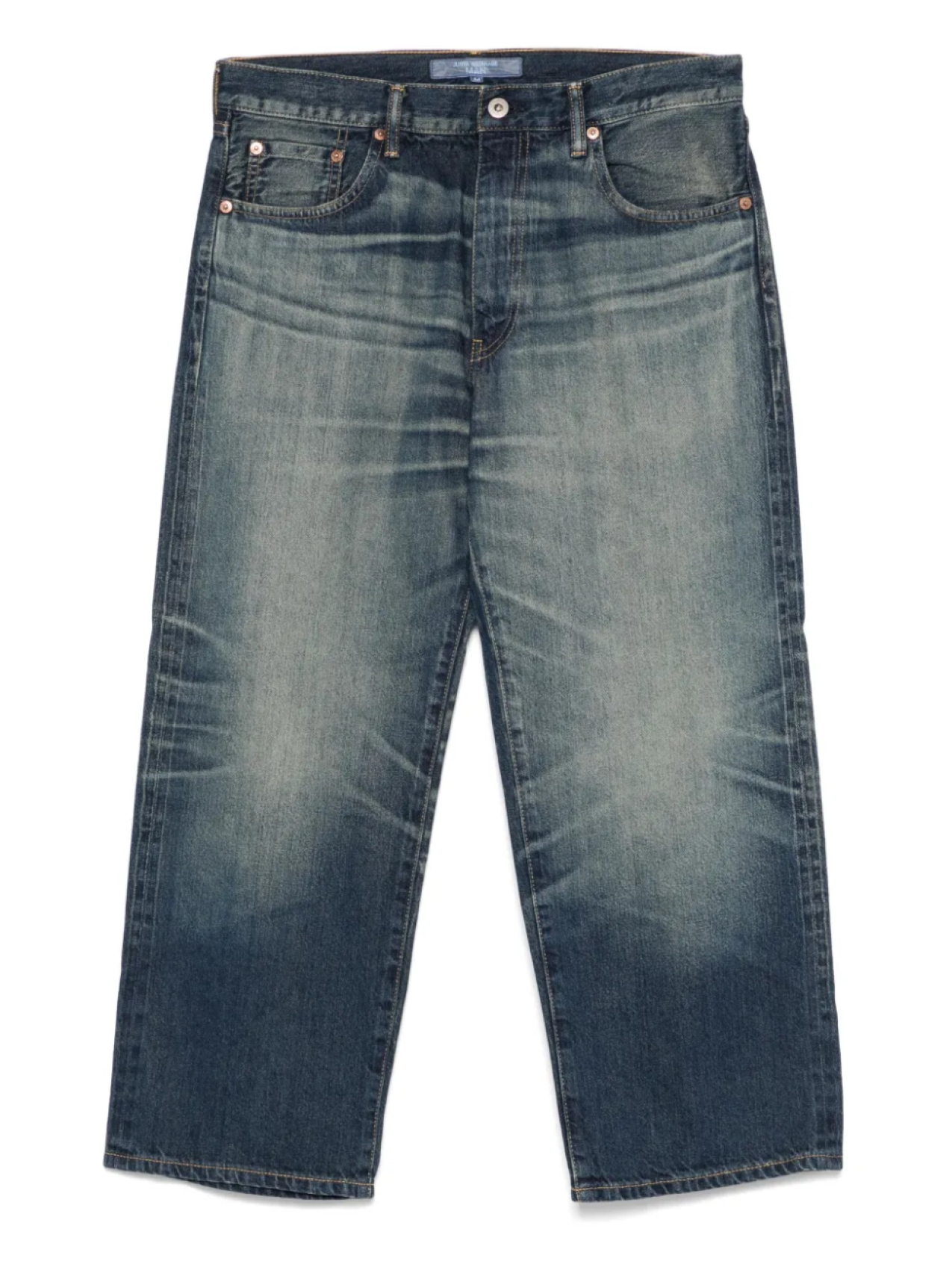 

Джинсы с эффектом потертостей Junya Watanabe MAN, синий