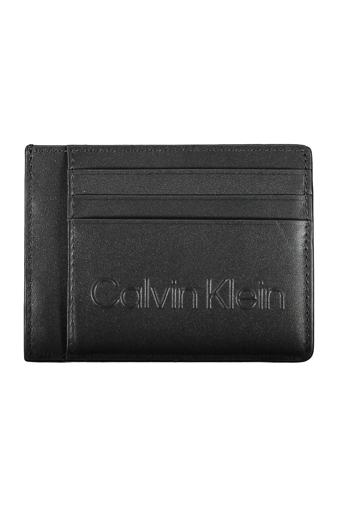 

Черный полиуретановый мужской кошелек Calvin Klein
