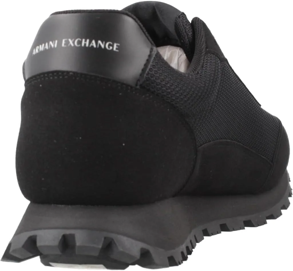 Мужские кроссовки Armani Exchange с геометрическим логотипом сбоку, черный — фото 3