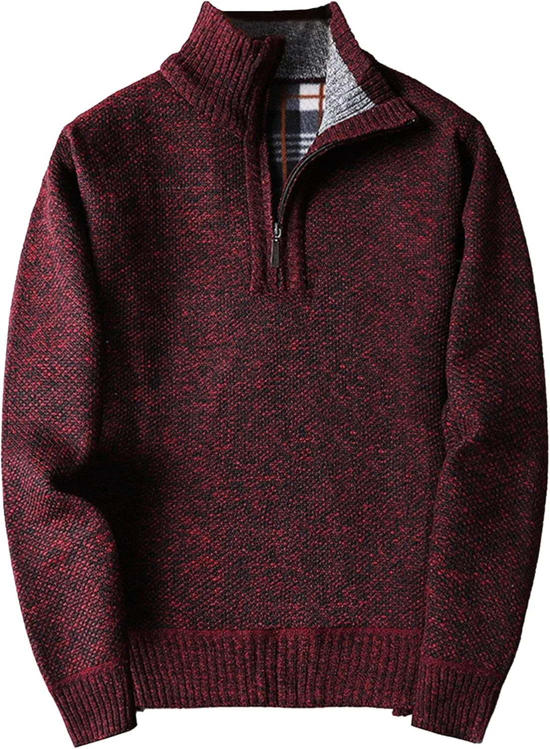 

Мужской теплый вязаный пуловер с четвертью молнией Gsywaipei