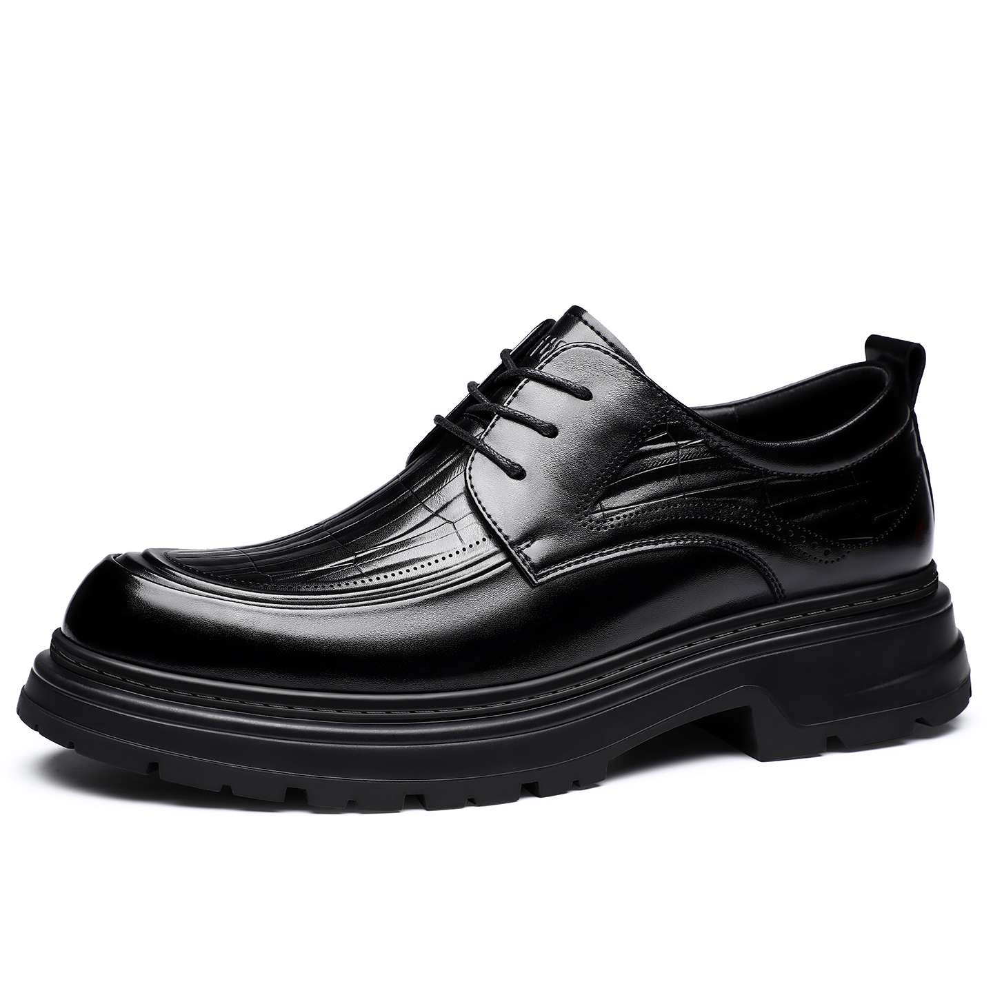Tonlion Повседневные кожаные туфли мужские Low top Black/Brown — фото 2