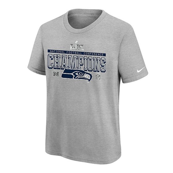 Футболка Youth gray Seattle Seahawks 2025 NFC Champions Locker Room Trophy Collection Authentic Nike — фото 3