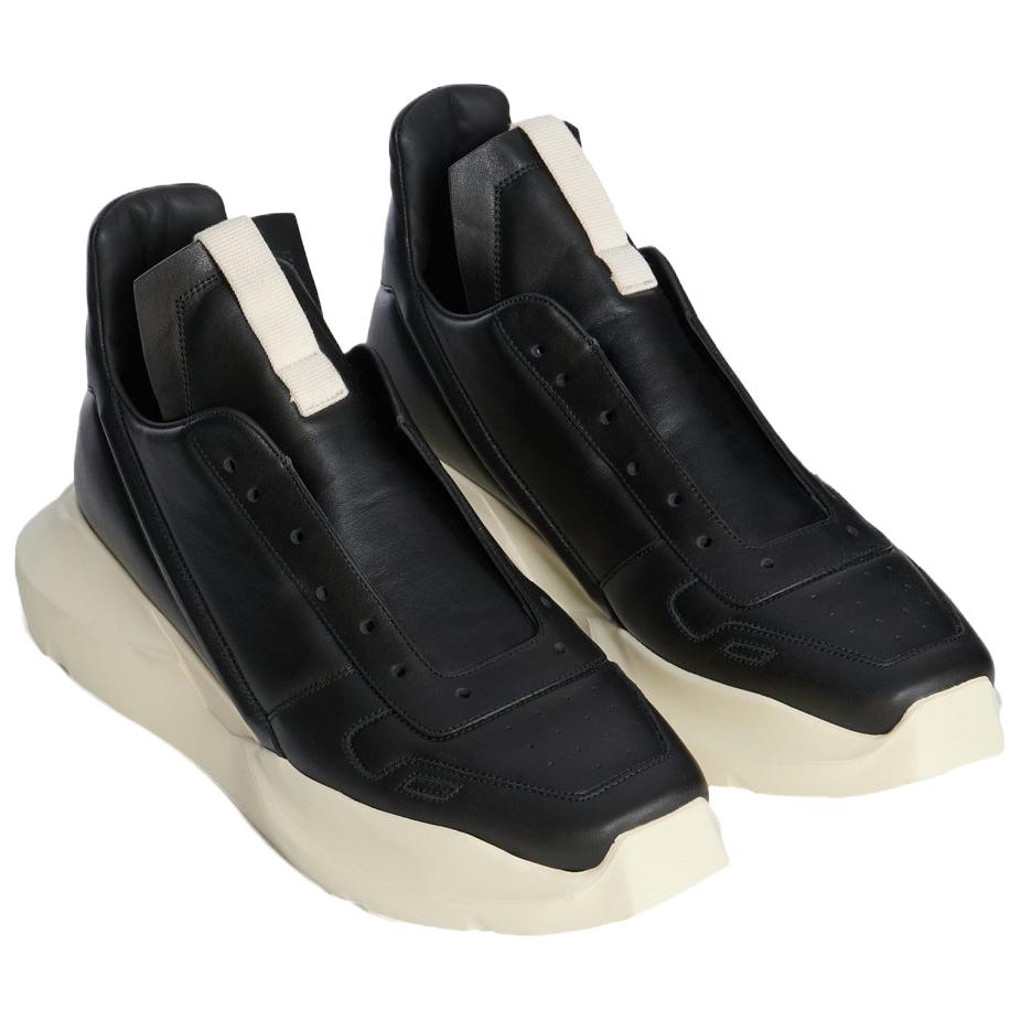 RICK OWENS Кроссовки RO Geth из коровьей кожи низкие повседневные на 6 см мужские black — фото 3