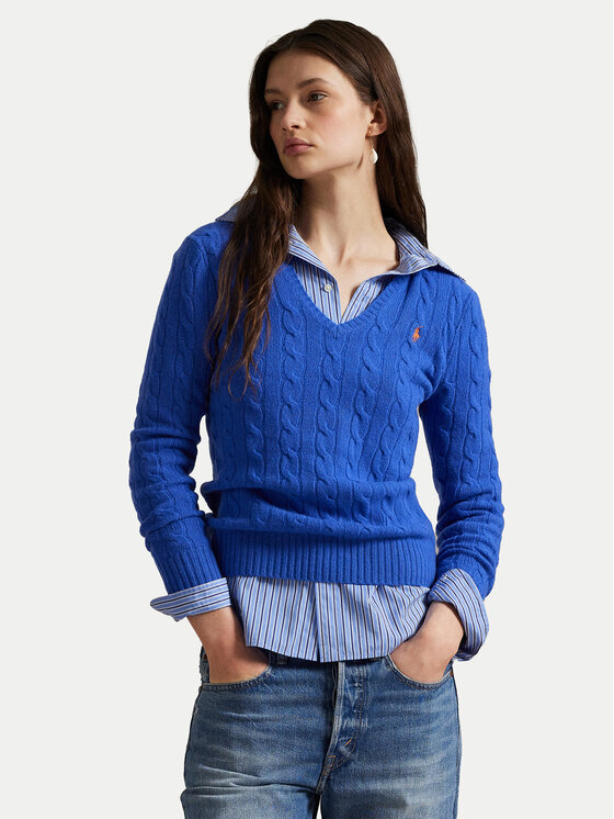 

Свитер slim fit 211971866006 Polo Ralph Lauren, синий