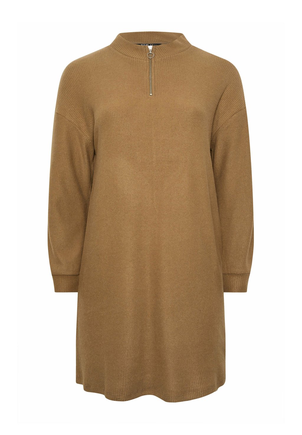 

Платье-джемпер ZIP NECK SOFT TOUCH Yours Clothing, коричневый