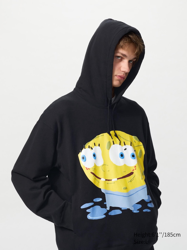 

Толстовка с капюшоном spongebob squarepants Uniqlo, цвет 09 черный