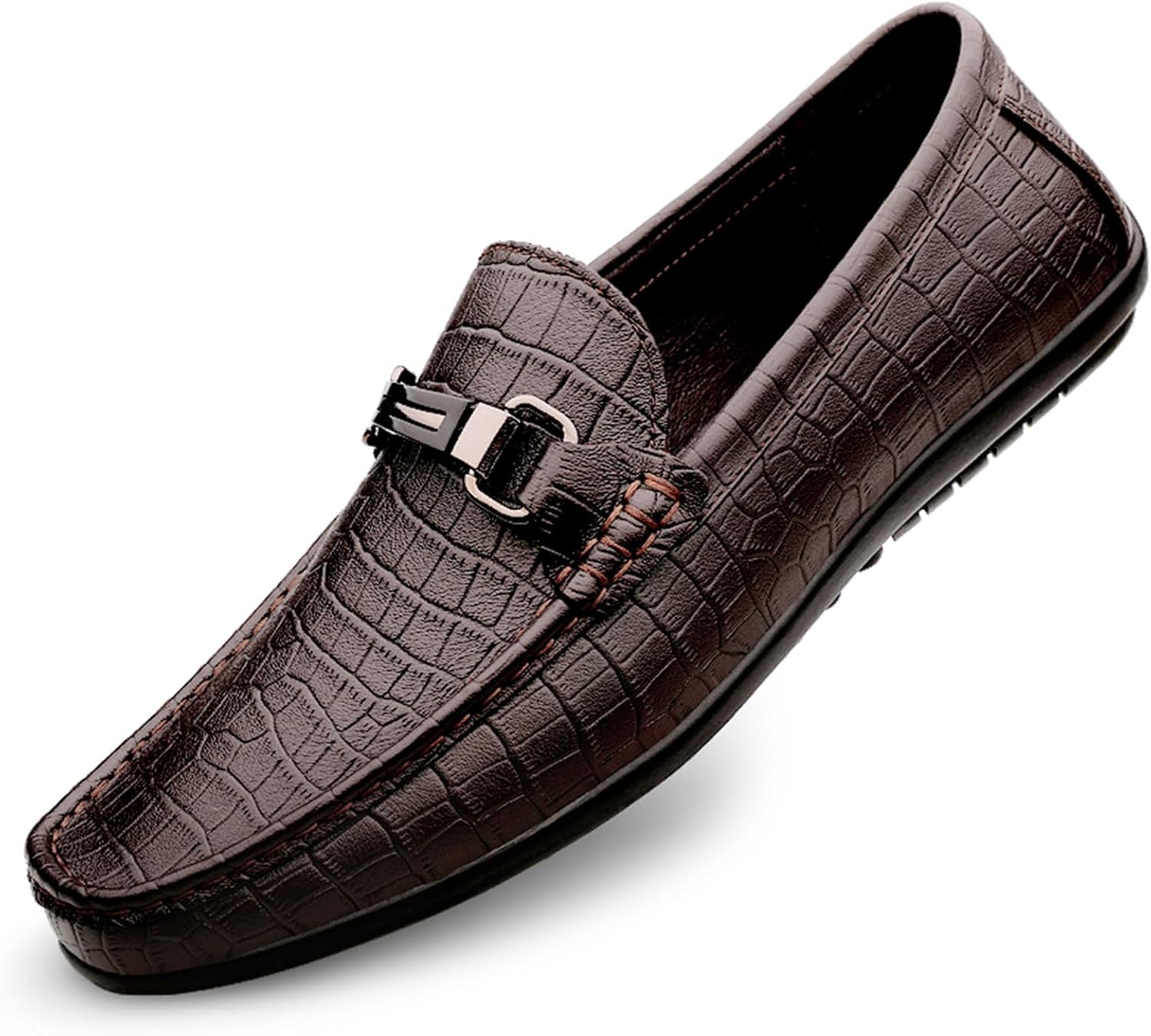 

Мужские мокасины, классические туфли из натуральной кожи, повседневные слипоны, дышащие лоферы с пенни для мужчин Abborora, темно-коричневый