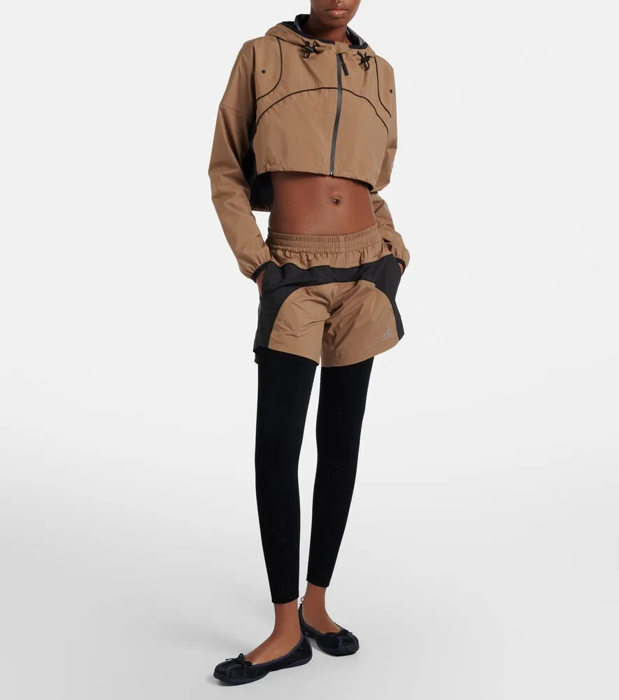 Шорты из тафты с цветовыми блоками Balenciaga, коричневый — фото 2