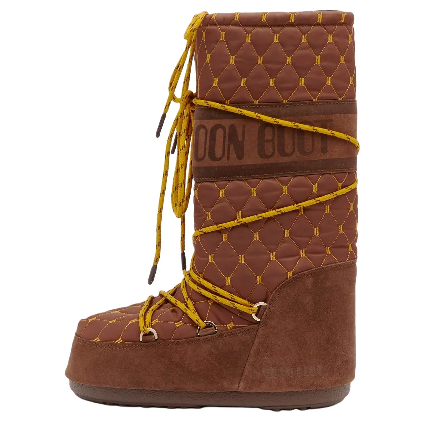 Icon Quilted Lace Up Snow Boots Moon Boot, коричневый