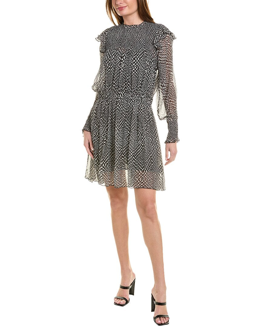 

Мини-платье из смеси шелка и раг-кости Fawn rag & bone, черный