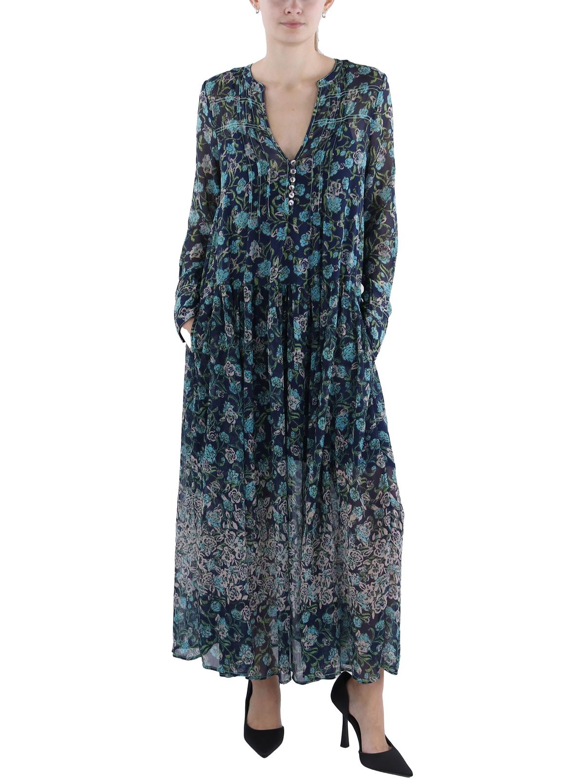 

Женское прозрачное длинное платье макси Free People, цвет twilight combo