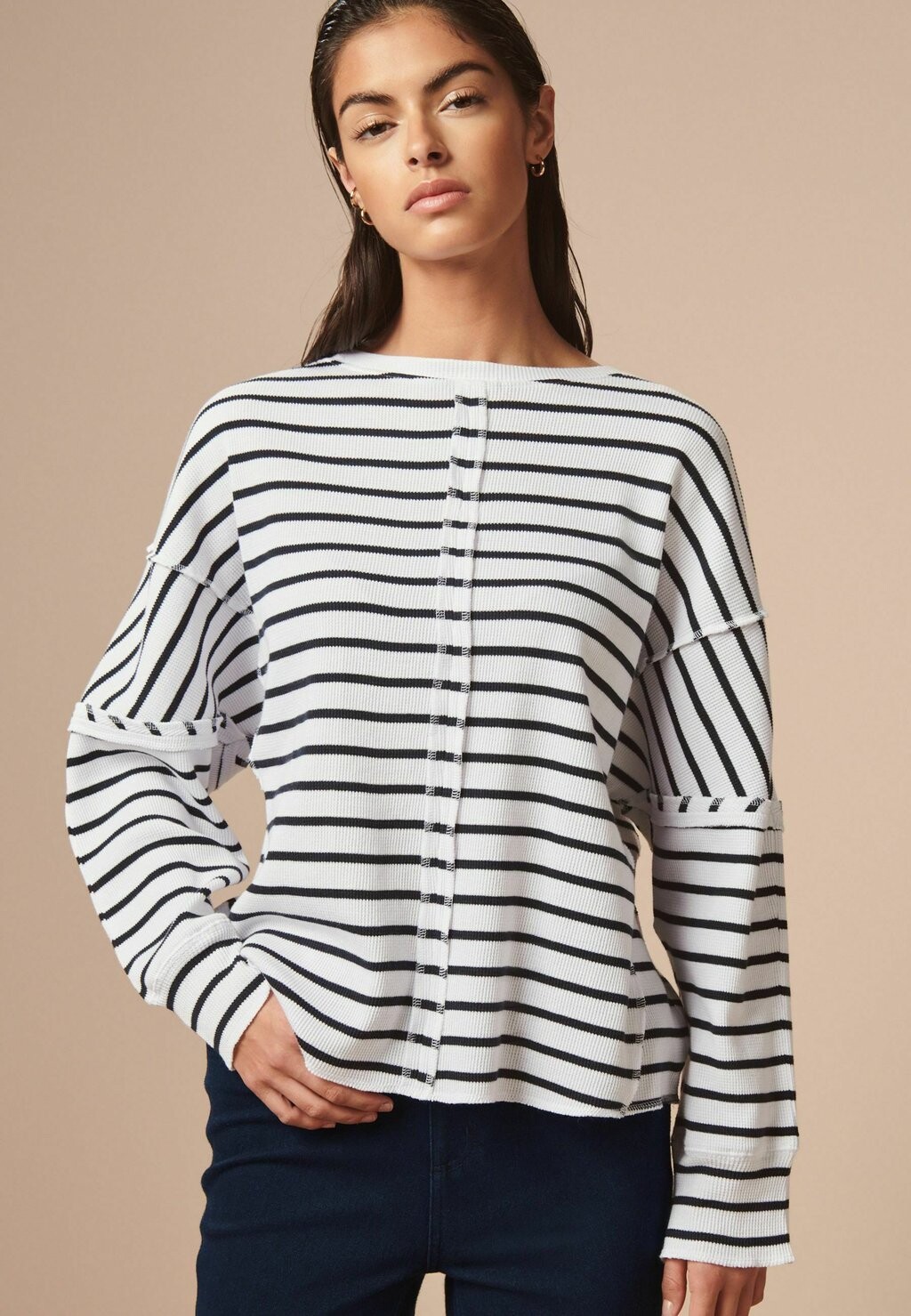 

Вязаный свитер LONG SLEEVE SEAM DETAIL TEXTURE STANDARD Next, белый