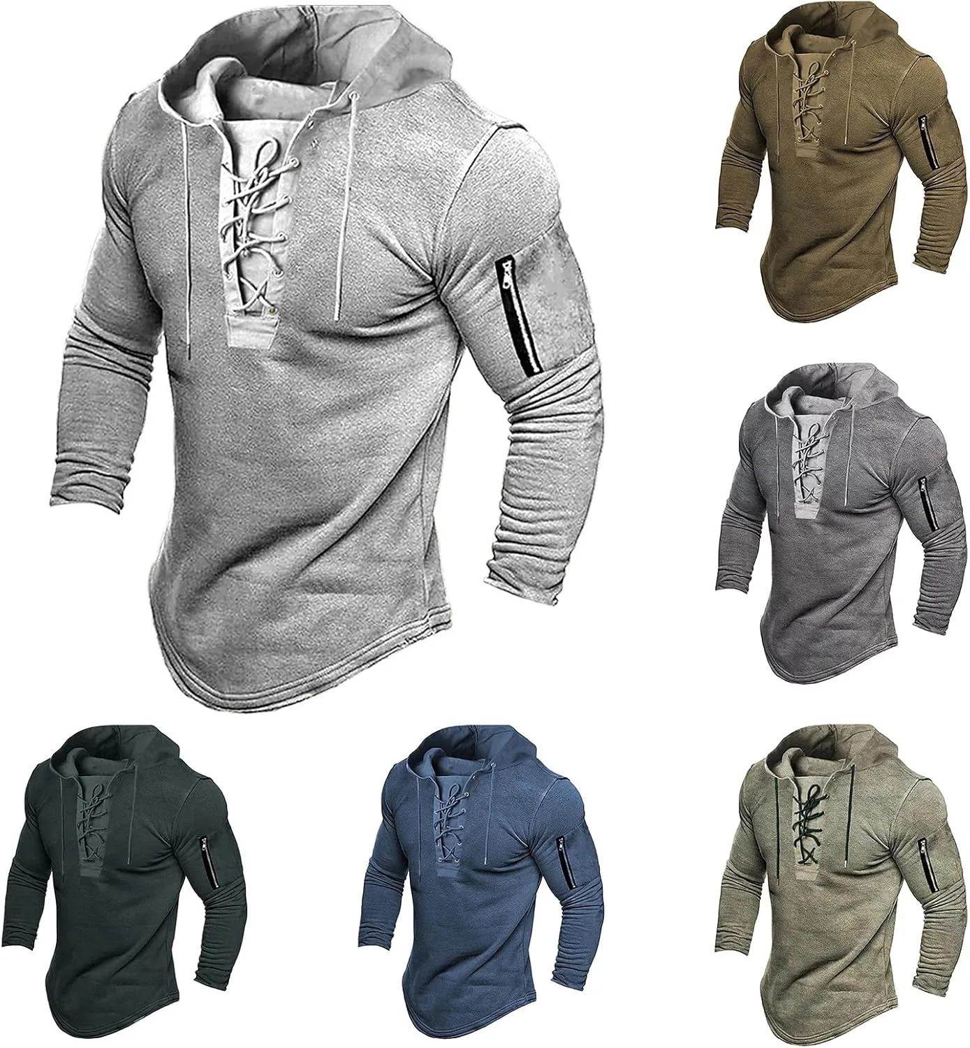 

Винтажный худи для мужчин с длинными рукавами и шнуровкой Thatrich