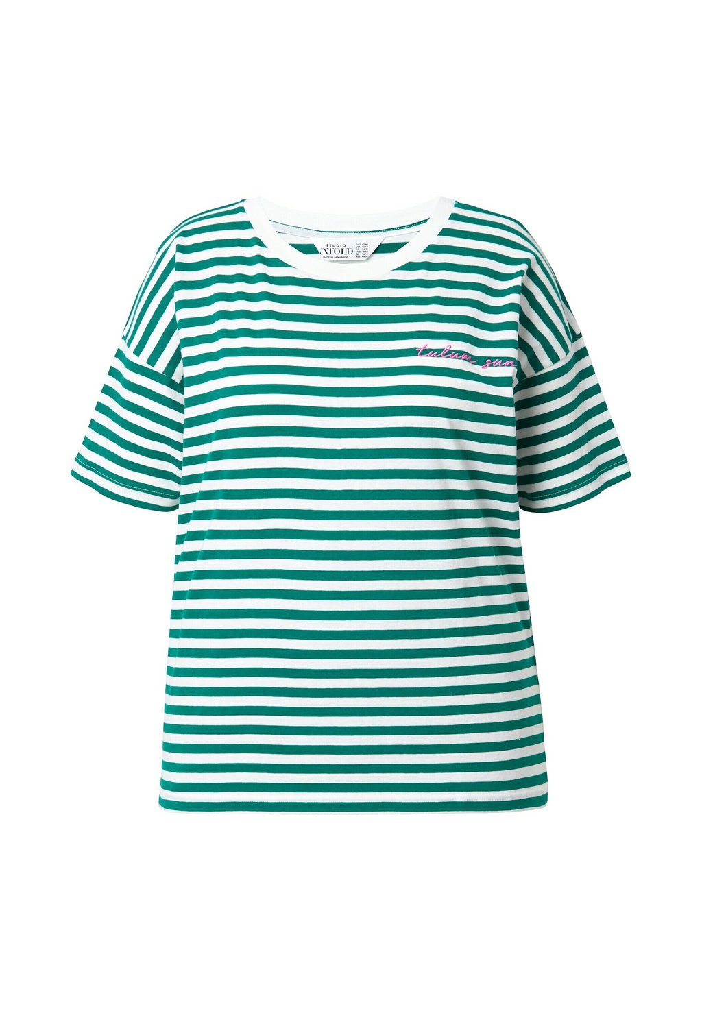 

Футболка с принтом STRIPED CITY EMBROIDERED SHORT SLEEVE Studio Untold, черный