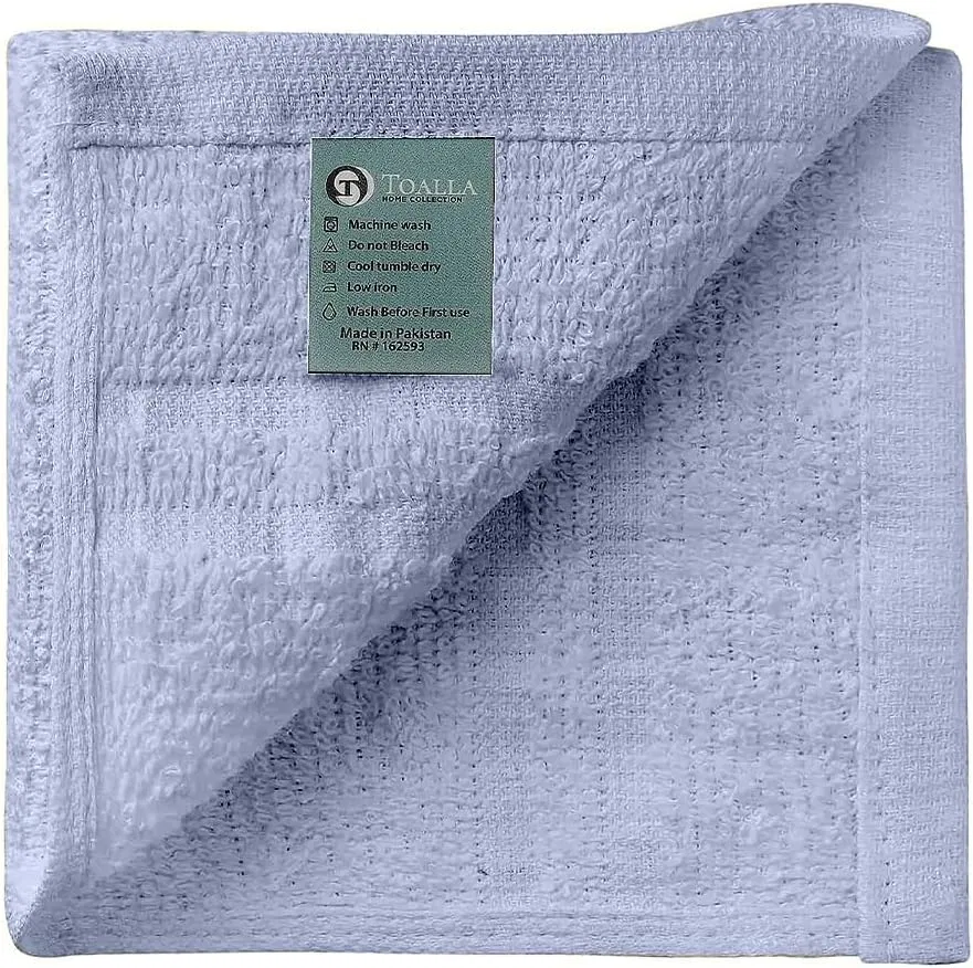 Мочалка 100% хлопок 60 шт 700GSM 12x12 дюймов синяя Toalla — фото 2