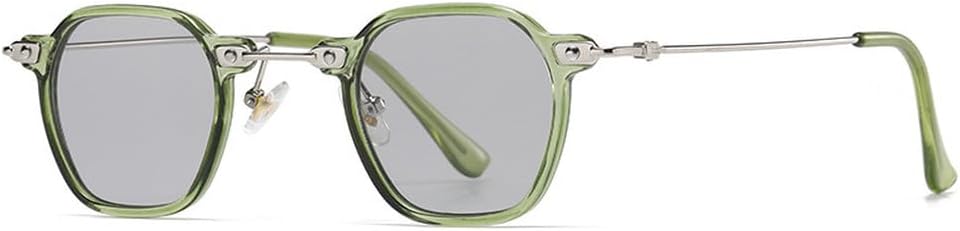 

Популярные модные маленькие женские солнцезащитные очки в стиле ретро с заклепками, мужские солнцезащитные очки с прозрачными градиентными линзами TKKTLLT, Green Light Grey