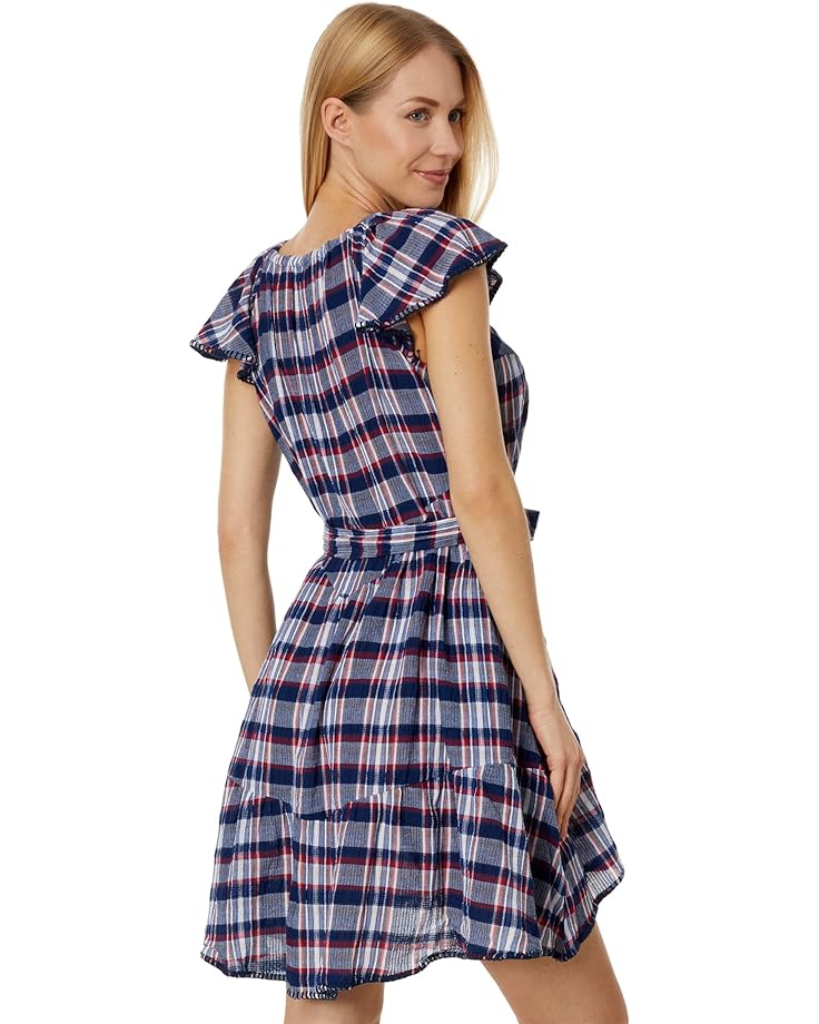 

Платье Wrangler Short Sleeve Tiered Flyaway Dress Self Belt, синий