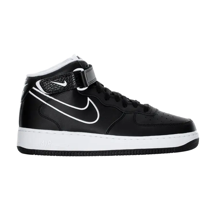

Кроссовки Nike Air Force 1 Mid '07 Leather 'Black White', черный