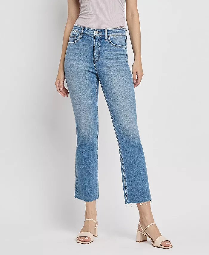 

Женские укороченные расклешенные джинсы с высокой талией и необработанным краем Vervet, синий