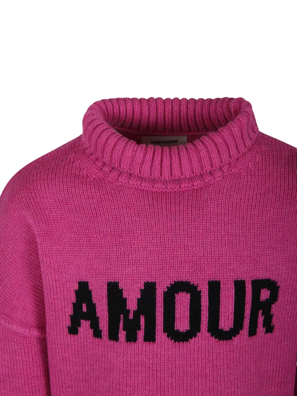 Шерстяной джемпер Amour Zadig & Voltaire Kids, розовый — фото 3