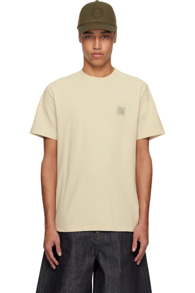

Футболка Ghost из бежевого крепового хлопкового джерси Stone Island