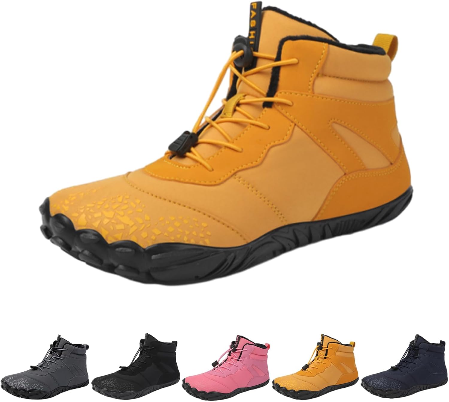 

Зимняя обувь для походов для женщин и мужчин, 2025 обновленные зимние ботинки, теплые водонепроницаемые ботинки с широкой носочной частью для альпинизма и спорта Takezumi, желтый
