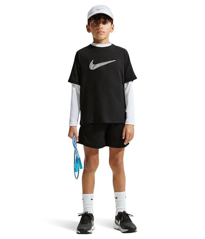 Футболка Dri-FIT Multi Short Sleeve Top Hybrid Nike Kids, Black/White