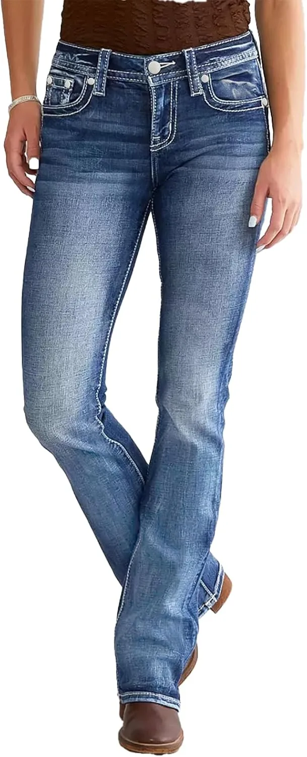 

Женские джинсы Mid Rise Bootcut с вышивкой