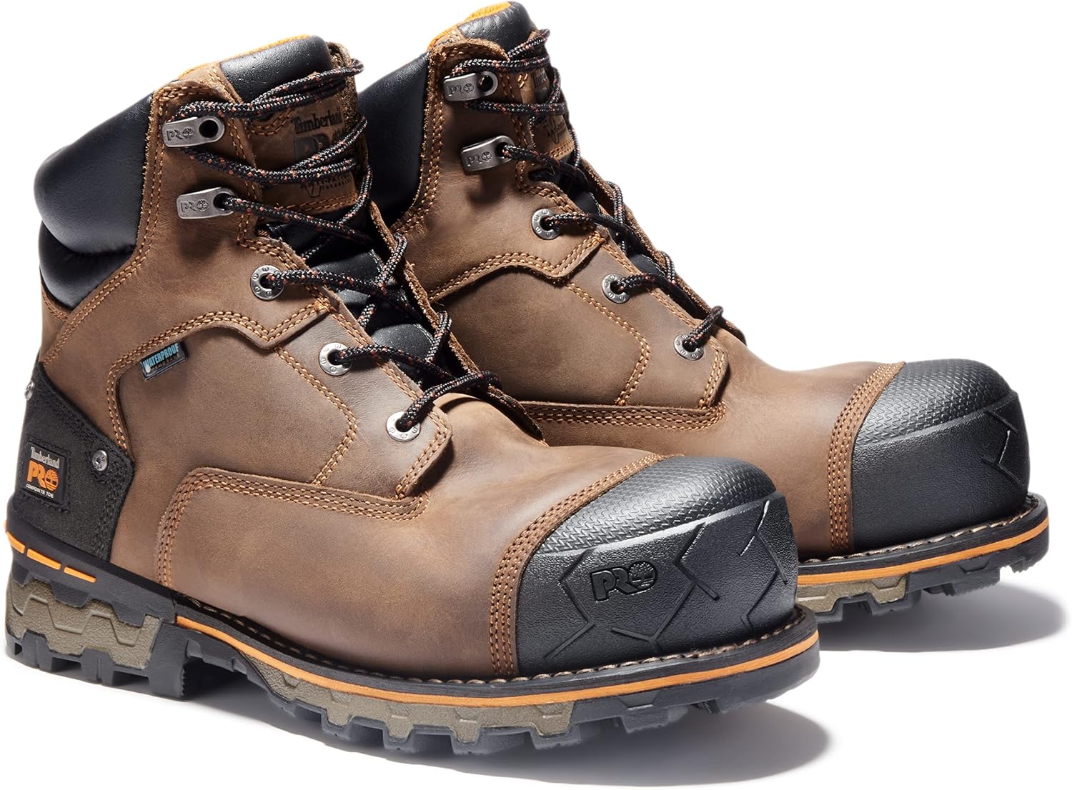 Мужские рабочие ботинки Timberland PRO Boondock с композитным носком и водонепроницаемой защитой, высота 6 дюймов, коричневый — фото 2